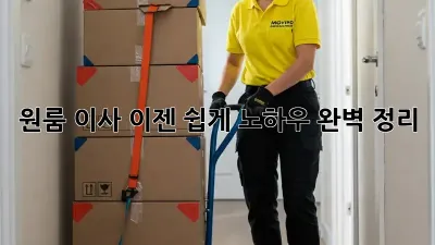 원룸 이사, 이젠 쉽게! 노하우 완벽 정리